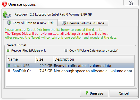 uneraser freeware - Unerase All Volume Data