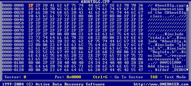Undelete files by UNERASER. Hex/Text Viewer