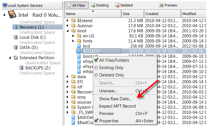 mft partition recovery