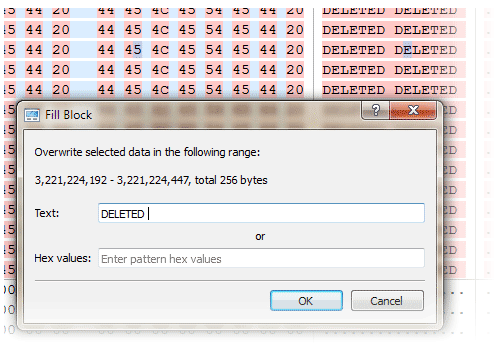 Filling selection with a pattern